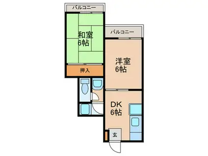 ドエリング前田(2DK/4階)の間取り写真