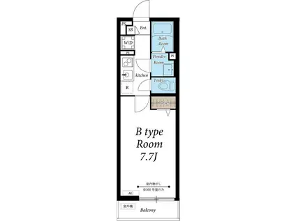 リブリR&K(1K/2階)の間取り写真