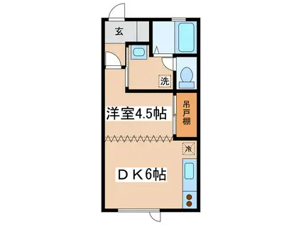 プレイスピア緑ヶ岡II(1DK/2階)の間取り写真