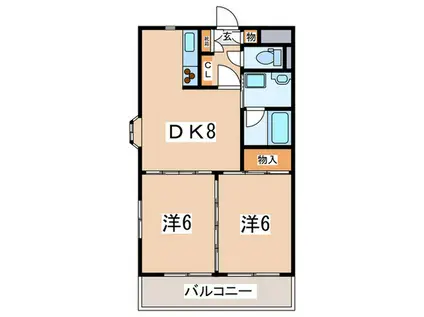 サングラン(2DK/2階)の間取り写真