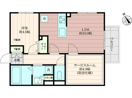 クリオ ラモード新江古田サウンドテラス(1SLDK/3階)の間取り写真