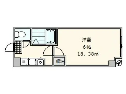 パークハイツIII(1K/2階)の間取り写真