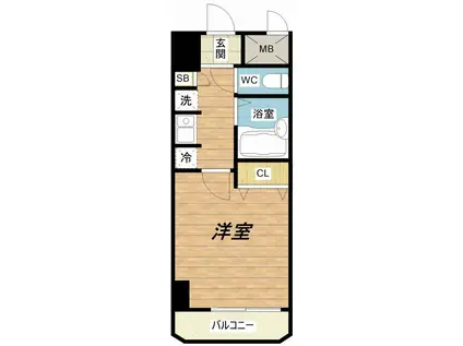 HOPECITY天神橋(1K/4階)の間取り写真