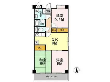 エナジー高橋(3DK/1階)の間取り写真