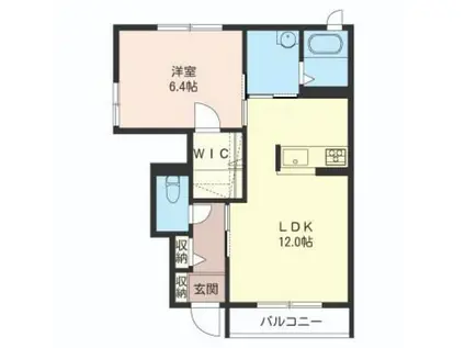 クレエール I(1LDK/1階)の間取り写真