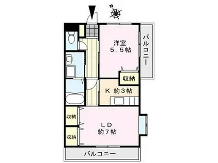 ヴェルドミール湯の坂(1LDK/3階)の間取り写真