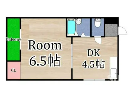 メイゾン太子橋(1DK/3階)の間取り写真