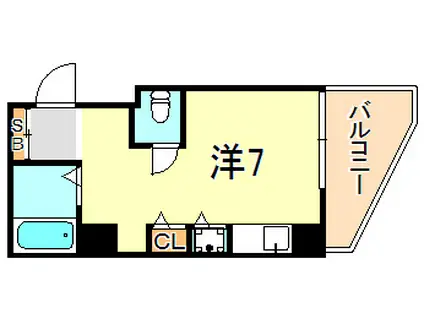 YKハイツ松の内(ワンルーム/8階)の間取り写真