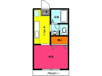 クレール藤(1K/2階)の間取り写真