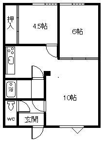 永山7条コーポ(2LDK/1階)の間取り写真