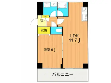 メーゾン俊2ND(1LDK/2階)の間取り写真