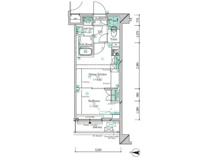 ガリシア新宿西落合II(1DK/2階)の間取り写真