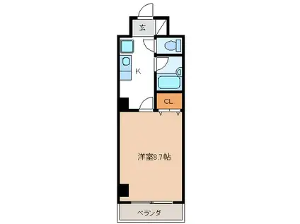 ルミエール青山III(1K/8階)の間取り写真