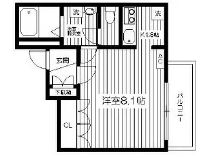 リトローヴォ(1K/2階)の間取り写真