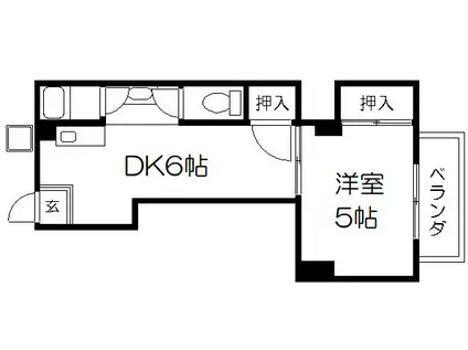 牧マンション(1DK/3階)の間取り写真