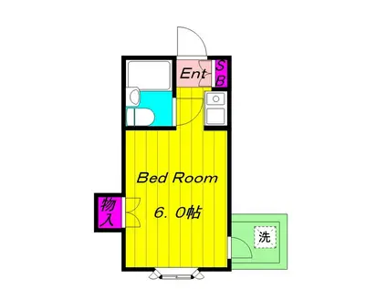 ユースランドB(1K/1階)の間取り写真