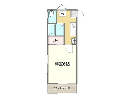 AROSA(1K/1階)の間取り写真