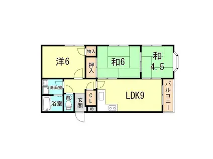 東二見MCマンション(3LDK/2階)の間取り写真