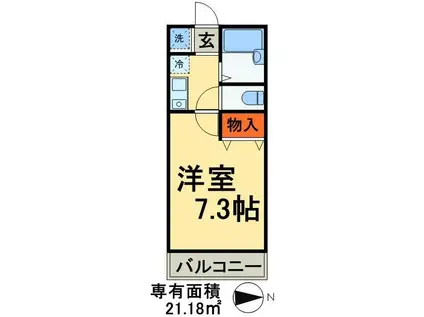 プレステージ幕張(1K/1階)の間取り写真