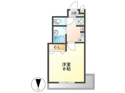 LUMINOUS TSURUMAKOEN(1K/2階)の間取り写真