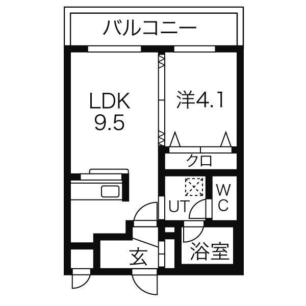 MAHALO OHASHI HOKUDAI (1LDK/1階)の間取り写真
