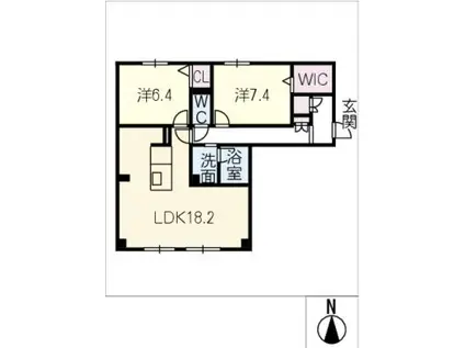 ラヴィータM(2LDK/1階)の間取り写真