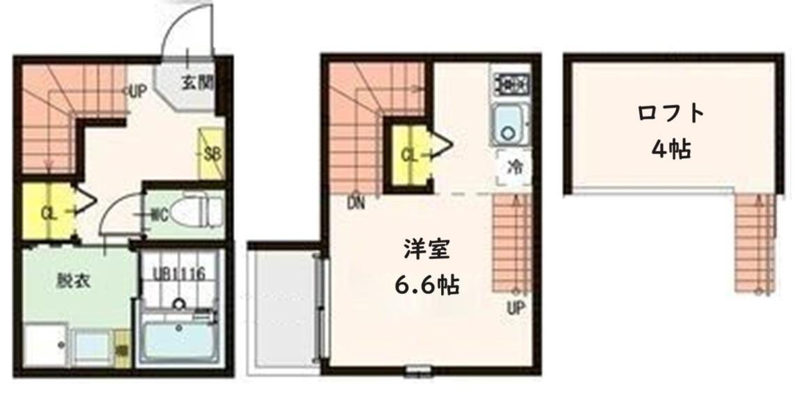 グランドソレーユ五輪(1K/1階)の間取り写真