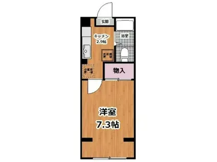 マンション上富士(1K/3階)の間取り写真