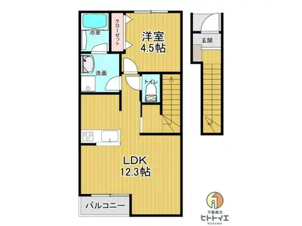 コンフォール・A(1LDK/2階)の間取り写真