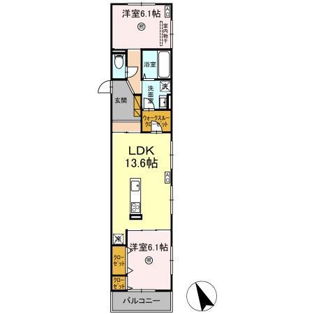 DS LIEN F(2LDK/3階)の間取り写真