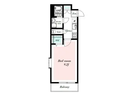 クレセール草加(1K/3階)の間取り写真