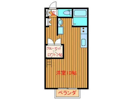 サンキャッスル・16(ワンルーム/4階)の間取り写真