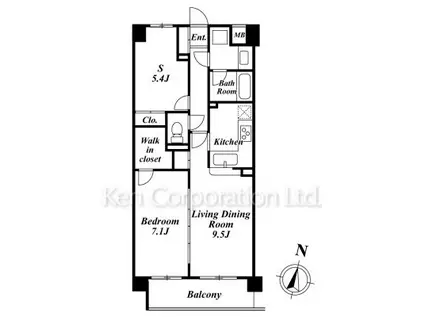 プレミアノッツェ祐天寺(1SLDK/4階)の間取り写真