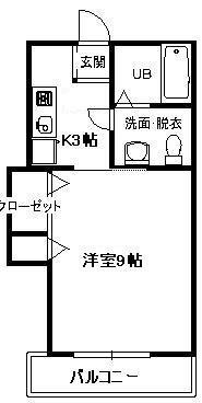 エヌソレイユ(1K/1階)の間取り写真