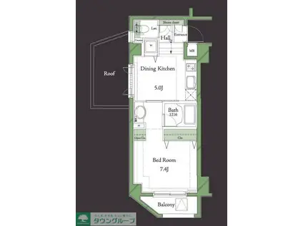 HF明大前レジデンス(1DK/2階)の間取り写真