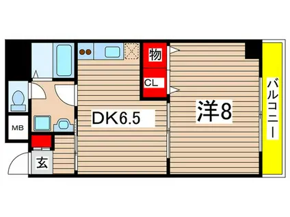 オーキッドレジデンス千葉中央(1DK/10階)の間取り写真