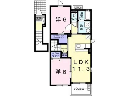 シーズンズ コンフォートII(2LDK/2階)の間取り写真