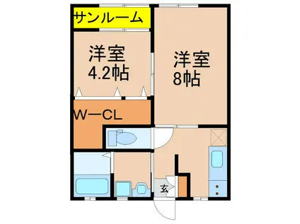 GLEN(2K/1階)の間取り写真