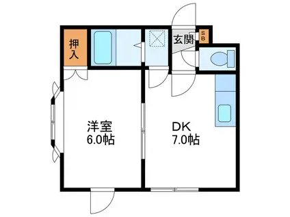 ヴィブレ北20条(1DK/1階)の間取り写真