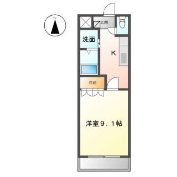 プロスペラーレ(1K/2階)の間取り写真