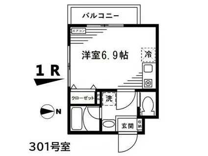 サントワマミー王子神谷(ワンルーム/3階)の間取り写真