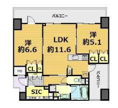 宮益坂ビルディング ザ・渋谷レジデンス(2LDK/8階)の間取り写真