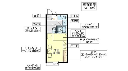レオパレスT&H 06(1K/1階)の間取り写真
