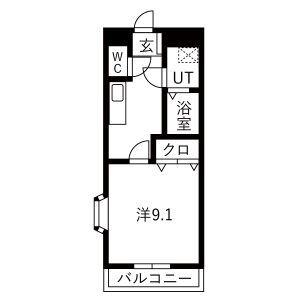 ASOBI-PALACE柊(1K/3階)の間取り写真