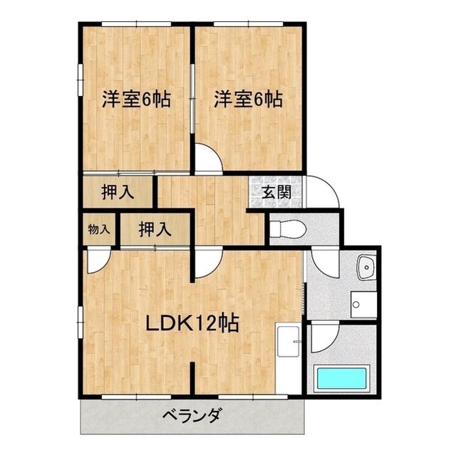 グランシャトー(2LDK/3階)の間取り写真
