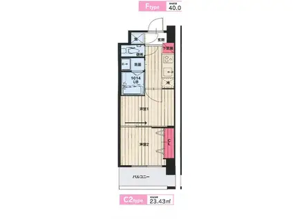 CLUB ORIENT BLD NO.102(2K/13階)の間取り写真