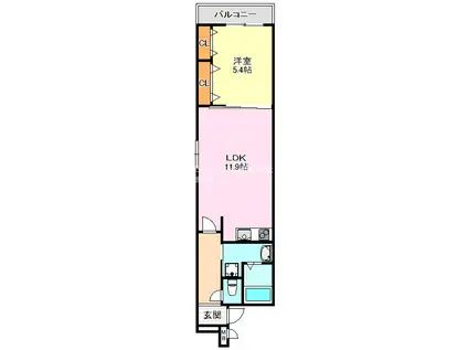 フジレジデンス(1LDK/2階)の間取り写真