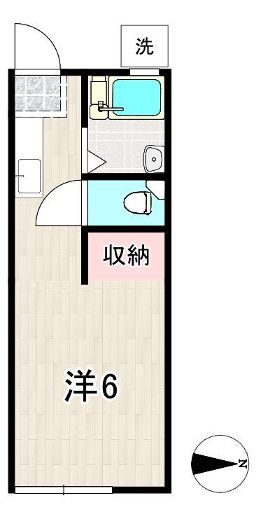 グリーンハイツII(ワンルーム/1階)の間取り写真