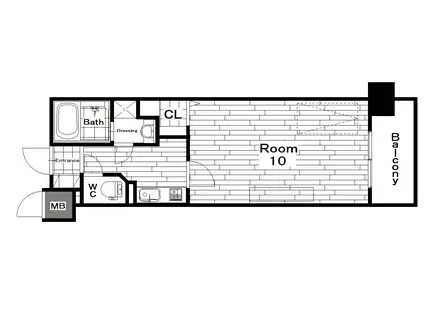 シオン光町(1K/12階)の間取り写真