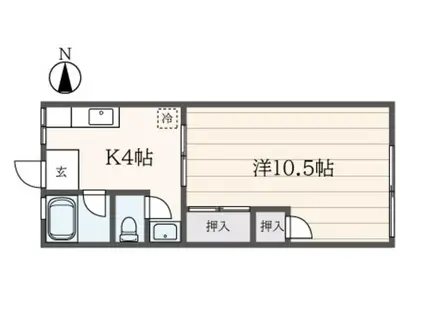シティハイム 片倉町(1K/2階)の間取り写真